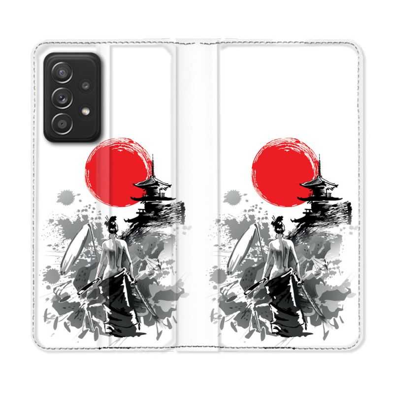 Housse Cuir Portefeuille Pour Samsung Galaxy A52 / A52S Voyage Japon Femme