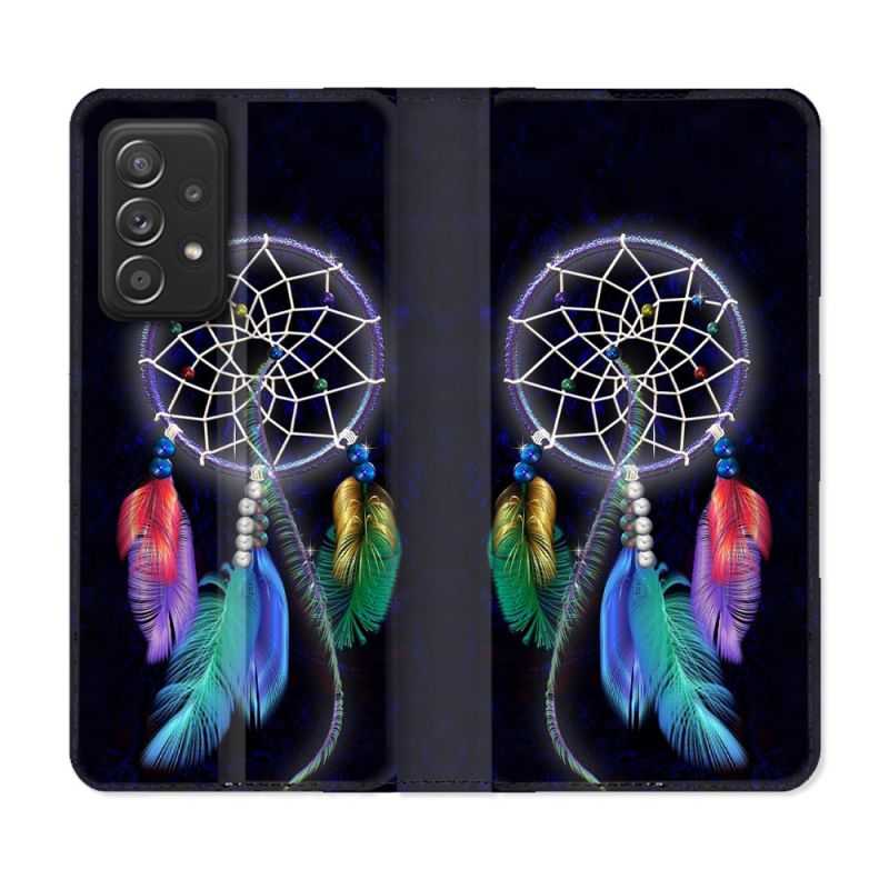 Housse Cuir Portefeuille Pour Samsung Galaxy A52 / A52S Zen Attrape Reve Multicolore