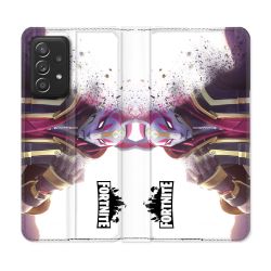 Housse Cuir Portefeuille Pour Samsung Galaxy A52 / A52S Fortnite Blanc