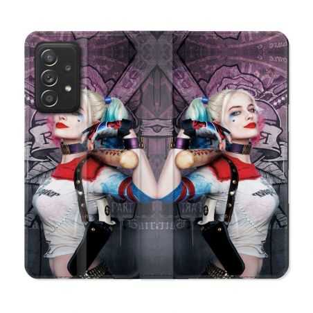 Housse Cuir Portefeuille Pour Samsung Galaxy A52 / A52S Harley Quinn Batte