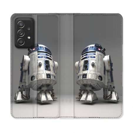 Housse Cuir Portefeuille Pour Samsung Galaxy A52 / A52S Star Wars - R2D2