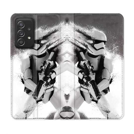 Housse Cuir Portefeuille Pour Samsung Galaxy A52 / A52S Star Wars - Trooper