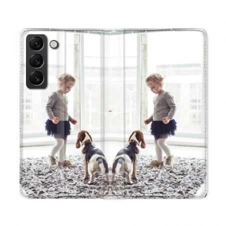 Housse Cuir Portefeuille Pour Samsung Galaxy S22 Ultra Personnalisee