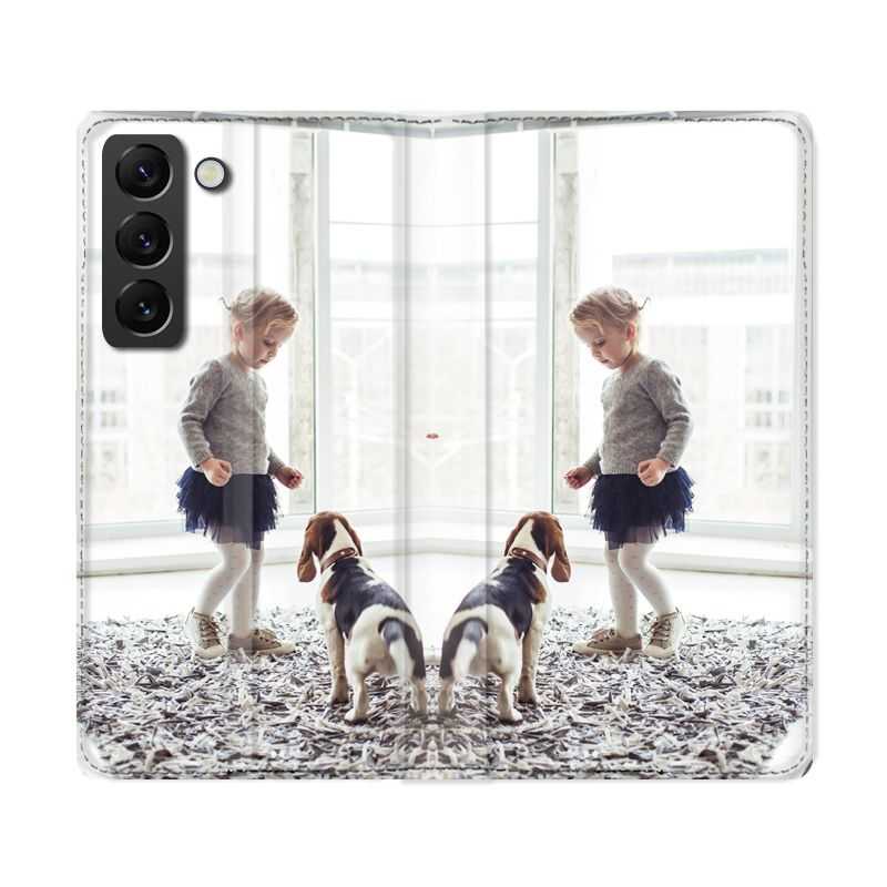 Housse Cuir Portefeuille Pour Samsung Galaxy S22 Ultra Personnalisee