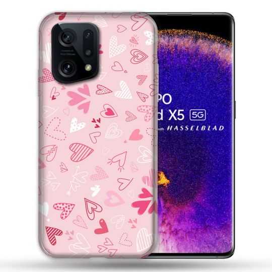 Coque Pour Oppo Find X5 Amour Ptis Coeurs