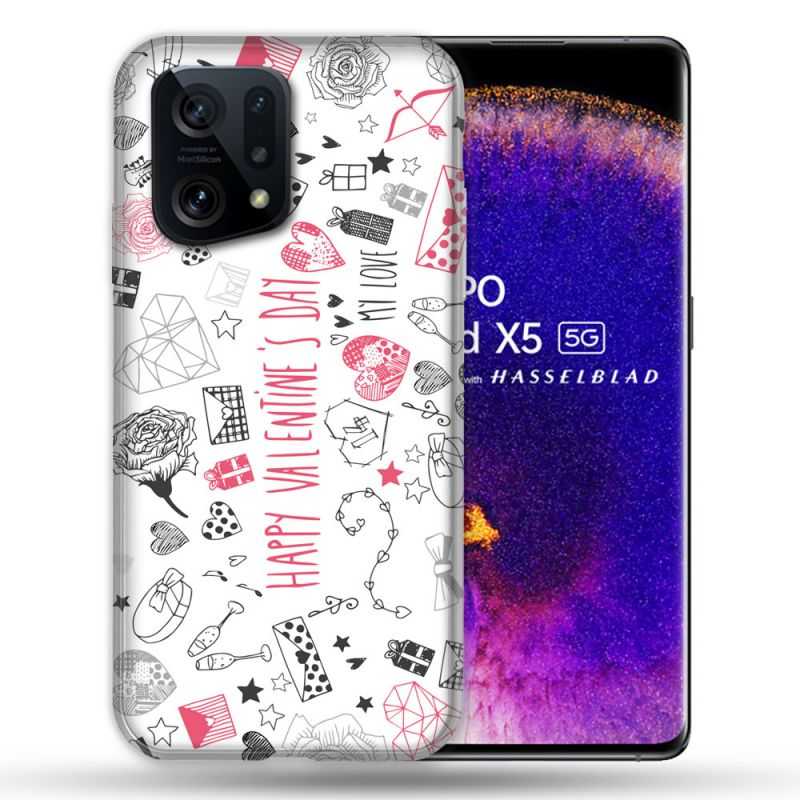 Coque Pour Oppo Find X5 Amour Valentines