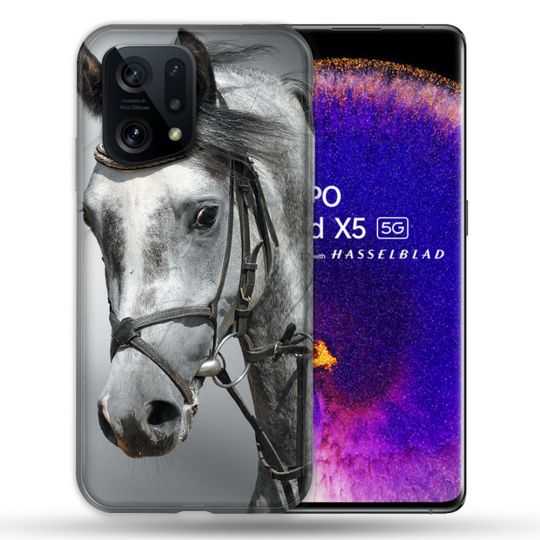 Coque Pour Oppo Find X5 Animal Cheval Blanc