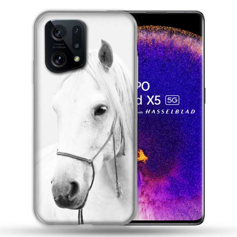 Coque Pour Oppo Find X5 Animal Cheval Cristal