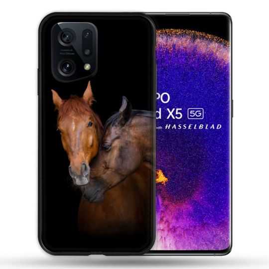 Coque Pour Oppo Find X5 Animal Cheval Marron