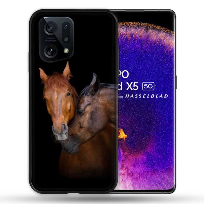 Coque Pour Oppo Find X5 Animal Cheval Marron