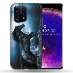 Coque Pour Oppo Find X5 Animal Cheval Noir