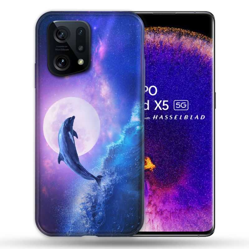 Coque Pour Oppo Find X5 Animal Dauphin Vague