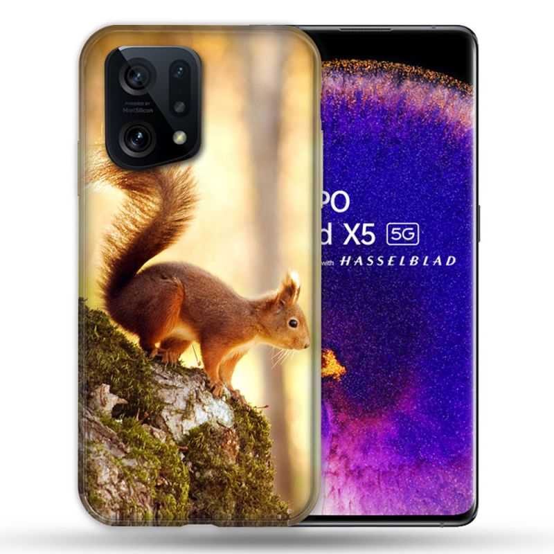 Coque Pour Oppo Find X5 Animal Ecureuil Bois