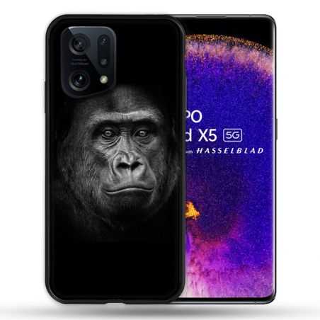 Coque Pour Oppo Find X5 Animal Gorille Noir