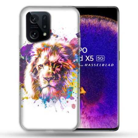 Coque Pour Oppo Find X5 Animal Lion Tag