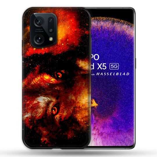 Coque Pour Oppo Find X5 Animal Loup Espace