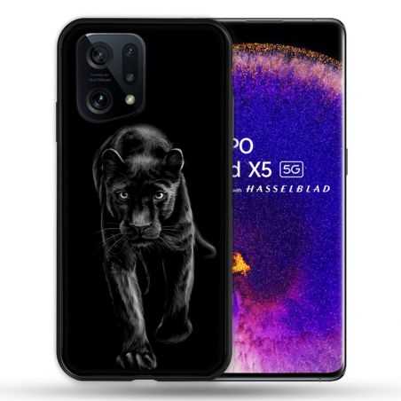 Coque Pour Oppo Find X5 Animal Panthère Noire