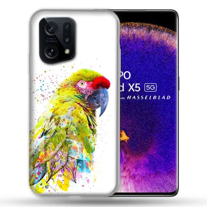 Coque Pour Oppo Find X5 Animal Perroquet Jaune