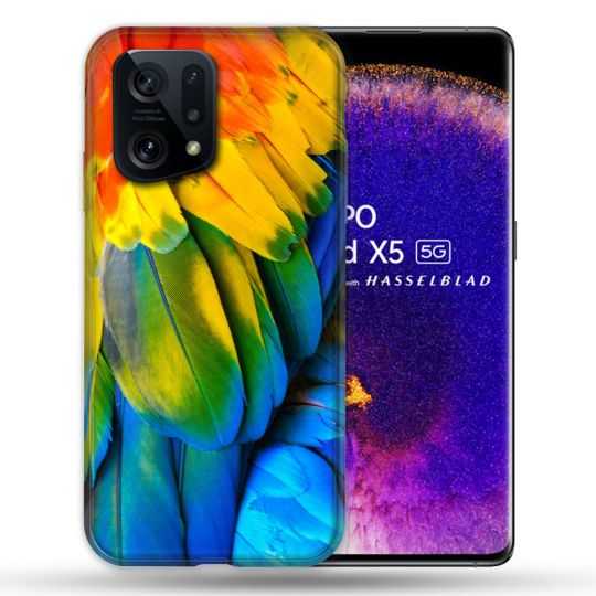 Coque Pour Oppo Find X5 Animal Perroquet Plume