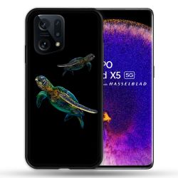 Coque Pour Oppo Find X5 Animal Tortue Noire multicolore