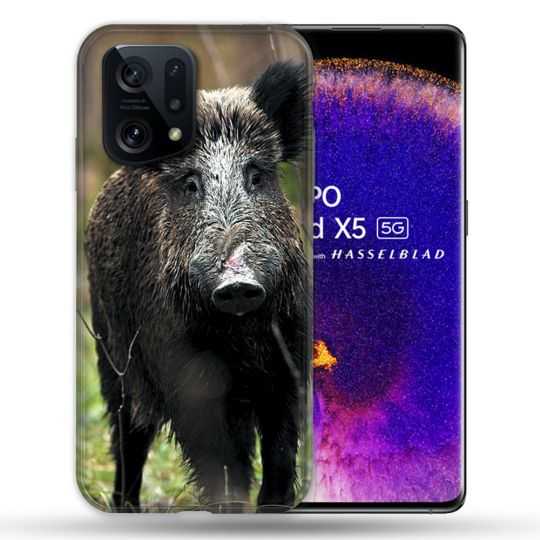 Coque Pour Oppo Find X5 Chasse Sanglier bois