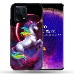 Coque Pour Oppo Find X5 Fantastique Licorne Arc en ciel