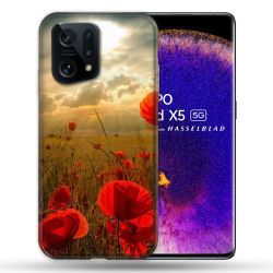 Coque Pour Oppo Find X5 Fleur Coquelicot