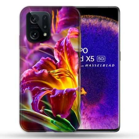 Coque Pour Oppo Find X5 Fleur Lys Color