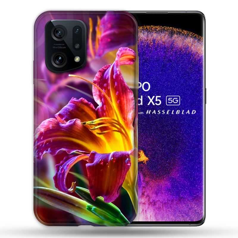 Coque Pour Oppo Find X5 Fleur Lys Color
