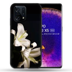 Coque Pour Oppo Find X5 Fleur Lys Noir