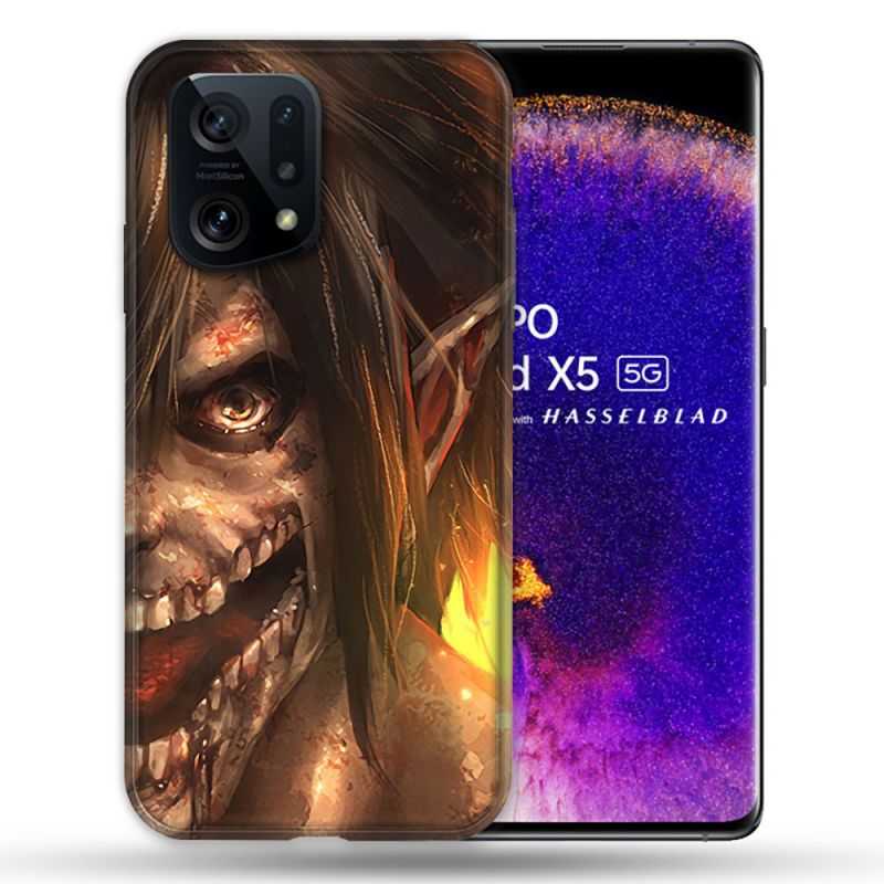 Coque Pour Oppo Find X5 Manga Attaque Titans Eren Titan