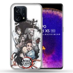 Coque Pour Oppo Find X5 Manga Demon Slayer Blanc