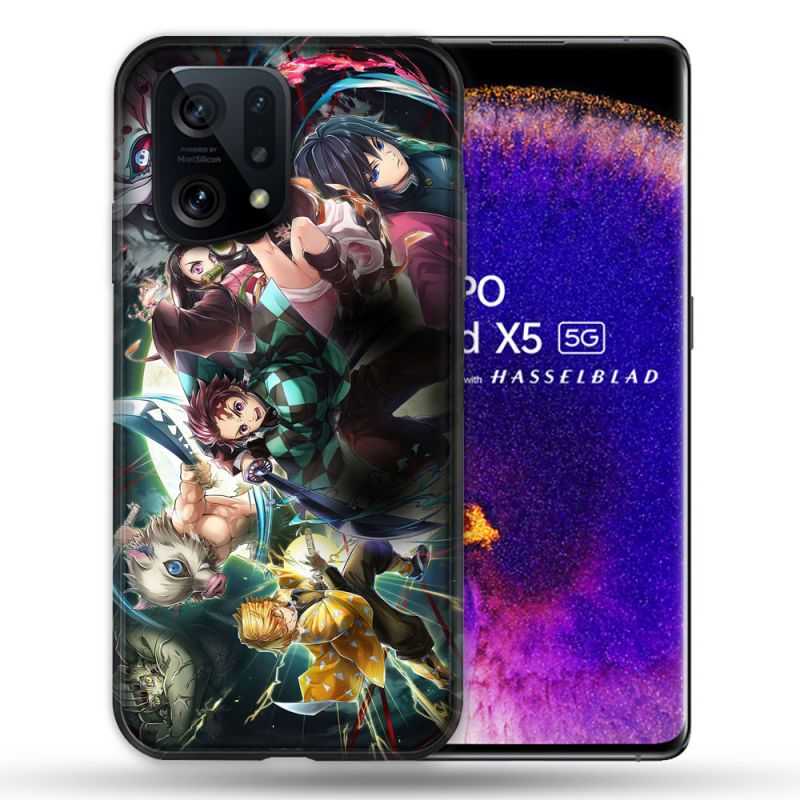 Coque Pour Oppo Find X5 Manga Demon Slayer Groupe