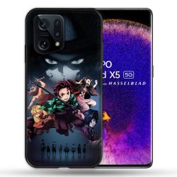 Coque Pour Oppo Find X5 Manga Demon Slayer Noir