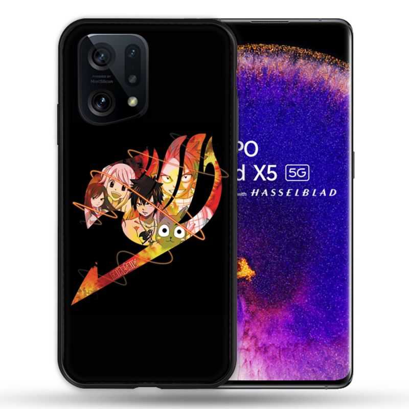 Coque Pour Oppo Find X5 Manga Fairy Tail Logo Noir