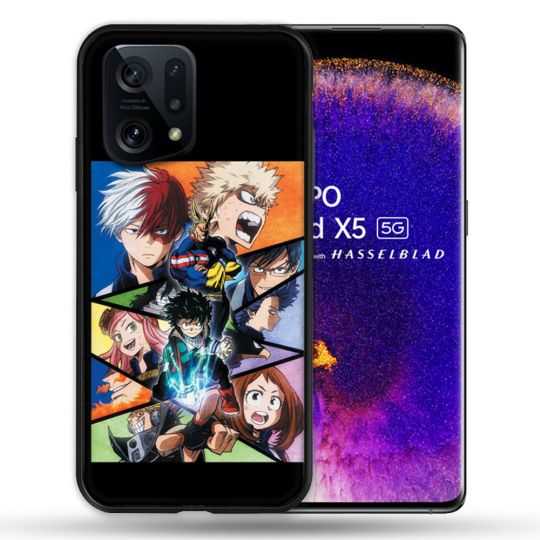 Coque Pour Oppo Find X5 Manga My Hero Academia Noir