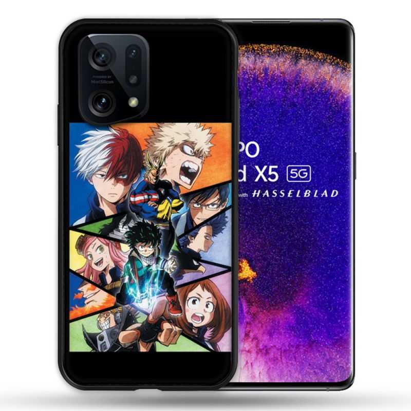 Coque Pour Oppo Find X5 Manga My Hero Academia Noir