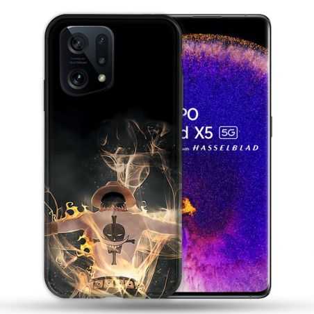 Coque Pour Oppo Find X5 Manga One Piece Ace Noir