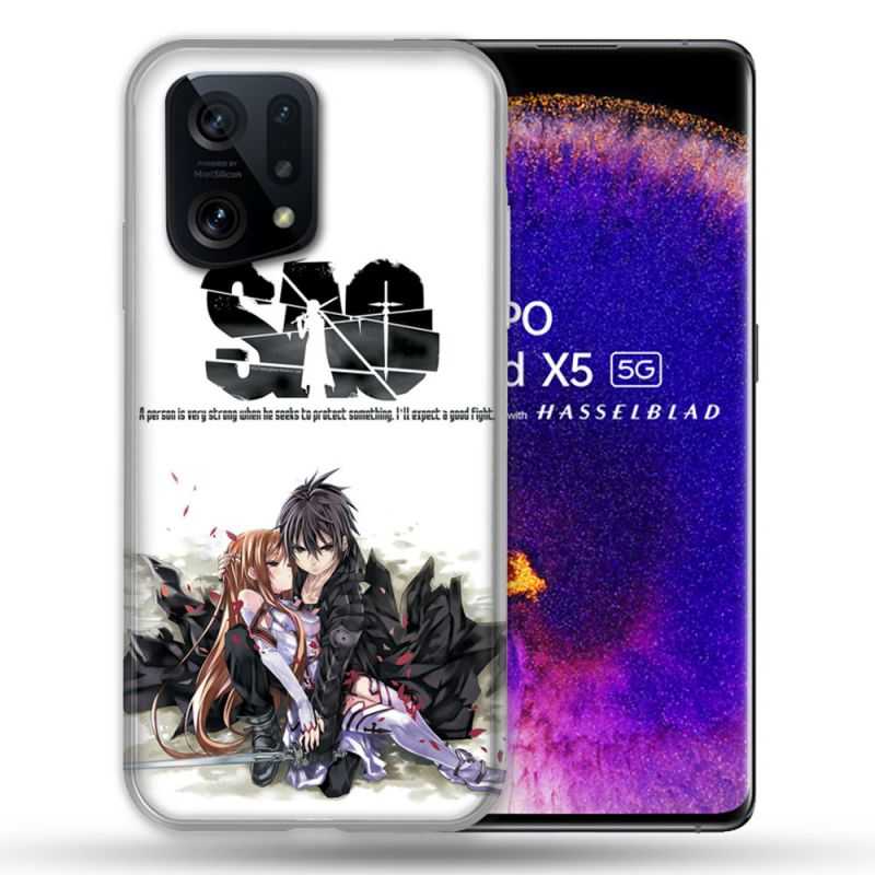 Coque Pour Oppo Find X5 Manga SAO sword Art Online Blanc