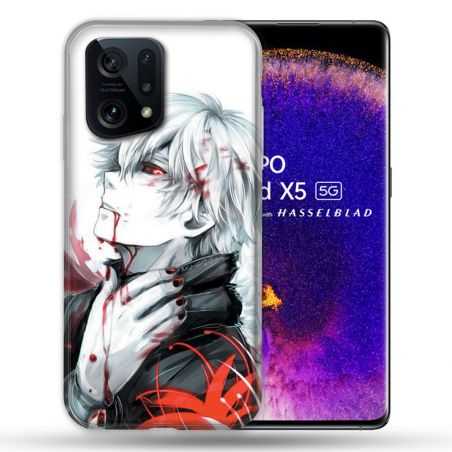 Coque Pour Oppo Find X5 Manga Tokyo Ghoul Kaneki Blanc