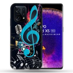 Coque Pour Oppo Find X5 Musique Cle Sol Bleu