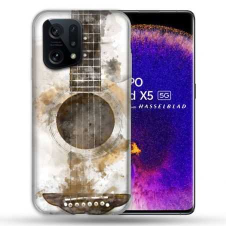 Coque Pour Oppo Find X5 Musique Guitare Tag
