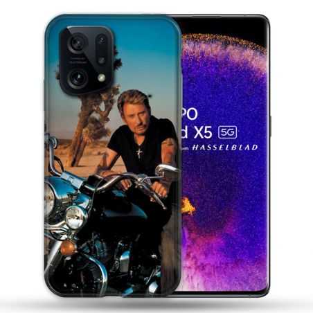 Coque Pour Oppo Find X5 Musique Johnny Hallyday Moto