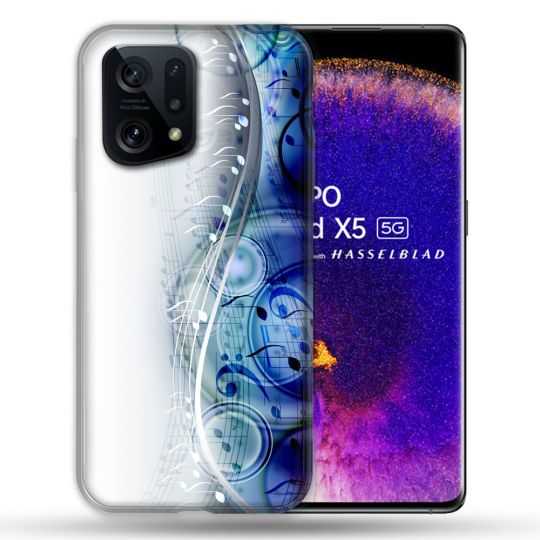 Coque Pour Oppo Find X5 Musique Partition Vague