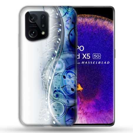 Coque Pour Oppo Find X5 Musique Partition Vague