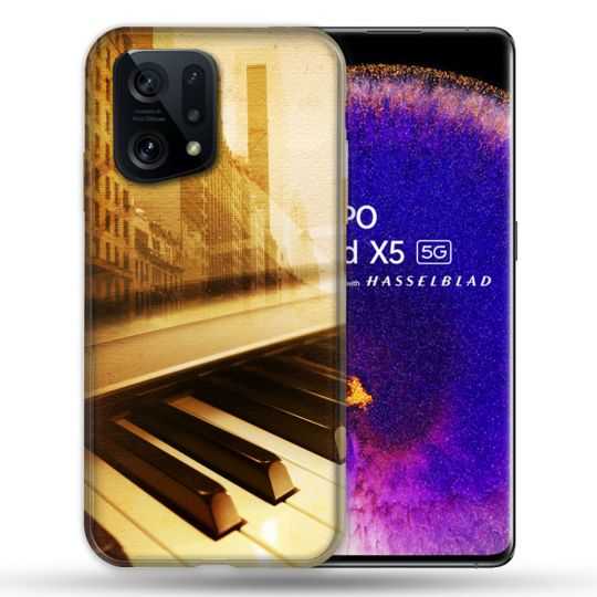 Coque Pour Oppo Find X5 Musique Piano Retro