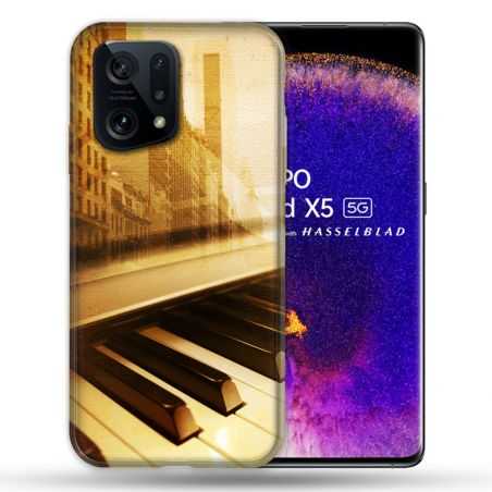 Coque Pour Oppo Find X5 Musique Piano Retro