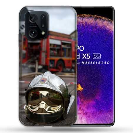 Coque Pour Oppo Find X5 Pompier Casque Camion