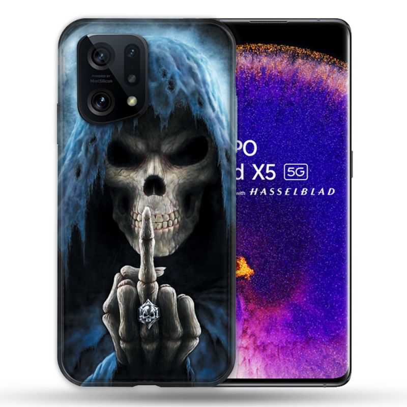 Coque Pour Oppo Find X5 Tete de Mort Doigt