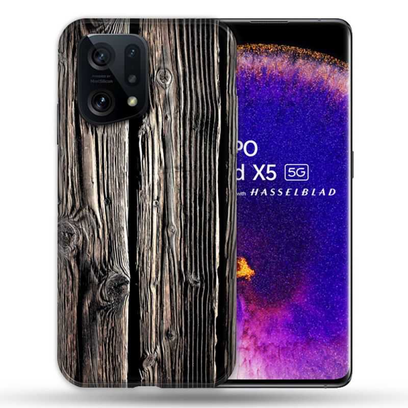 Coque Pour Oppo Find X5 Texture Bois